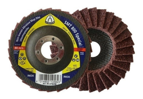 03 Discos Flap Manta Abrasiva Smt 800 - 41/2  - F/m/g Inox 1