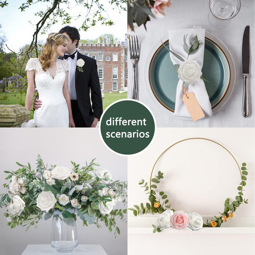 Shloyire Flores Rosas Artificiales, Rosas Espuma Falsas Real 1