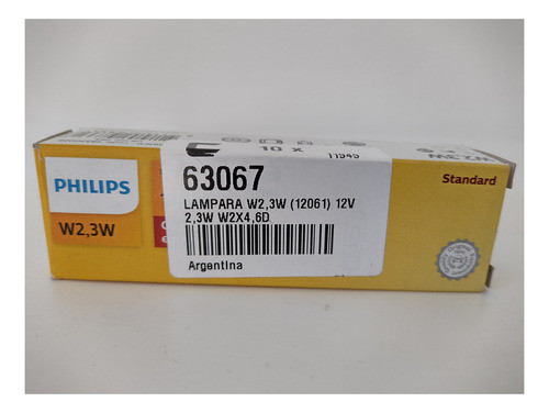 Lampara Philips W2, W3 12v 2,3w 0