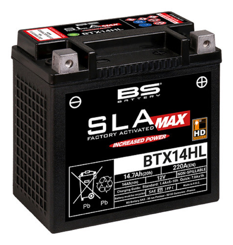 Bateria Bs Agm Max Ytx14hl 12v 14ah Harley Davidson Y Otras 0