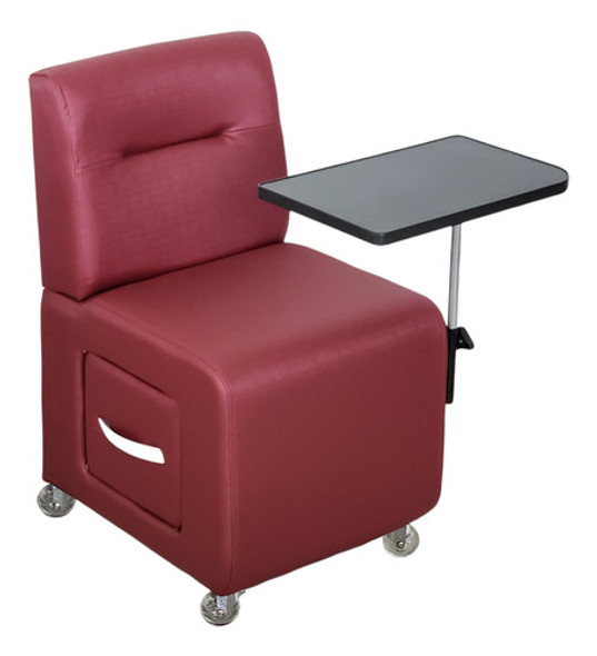 Cadeira Cirandinha Manicure Com Gavetão Viena Estofado Bordô 0