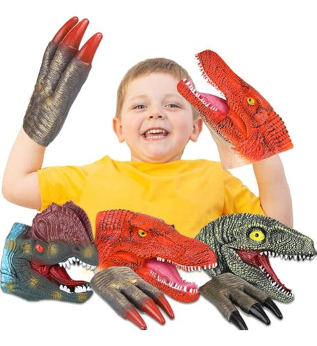 Shappy 5 Marionetas De Mano De Dinosaurio, 0