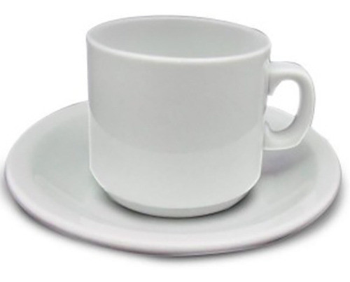 Set 6 Tazas Con Plato De Desayuno 220 Cc Porcelana 0