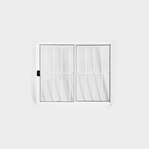 Janela De Alumínio De Correr 100x120cm 2 Folhas Com Grade 0