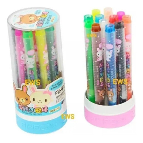 12 Caneta Giz De Cera Aihao 0