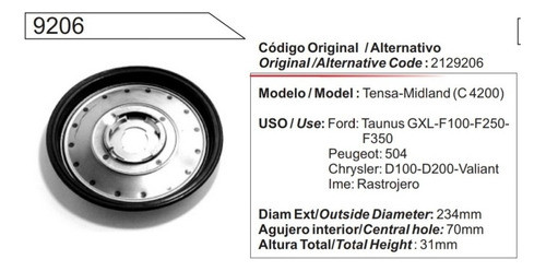 Diafragm Servo Freno Tensa Midland Ford Taunus Gxl - Ae 9206 1