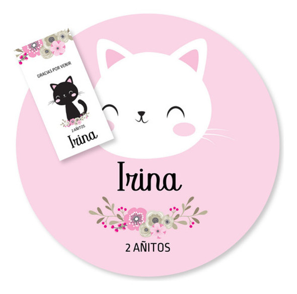 Kit Imprimible Gatitos Cats Flores Candy Bar Tukit 0