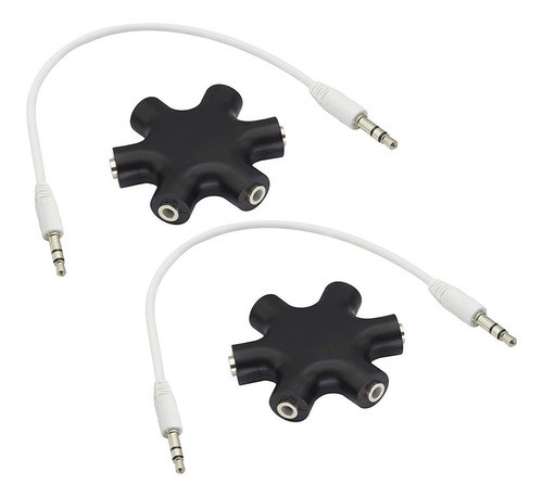 Adaptador De Auriculares, 6 Puertos/3.5mm/2 Pack 0