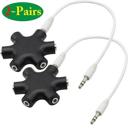 Adaptador De Auriculares, 6 Puertos/3.5mm/2 Pack 1