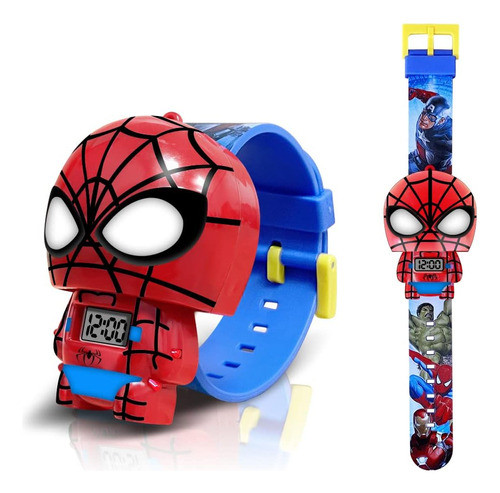 Reloj De Superhéroes Para Niños, Fácil Y Colorido Rojo 0