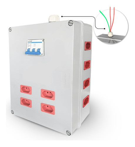 Quadro C/ Tomadas 220v Nbr P/ Canteiro De Obra - À Prazo 0