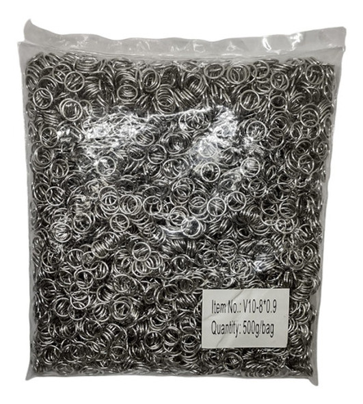 500g. Argollas 8*0,9mm Niquelada Para Armado De Accesorios 1