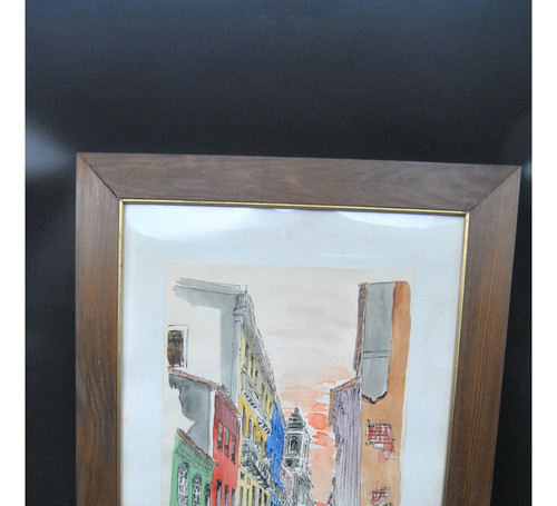Pintura Acuarela Firma Zelayeta Bahia Arte Cuadro Dibujo 0