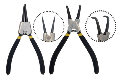 Kit Alicates Externo/ Interno Reto Para Anéis Jogo Com 2 Pçs 0