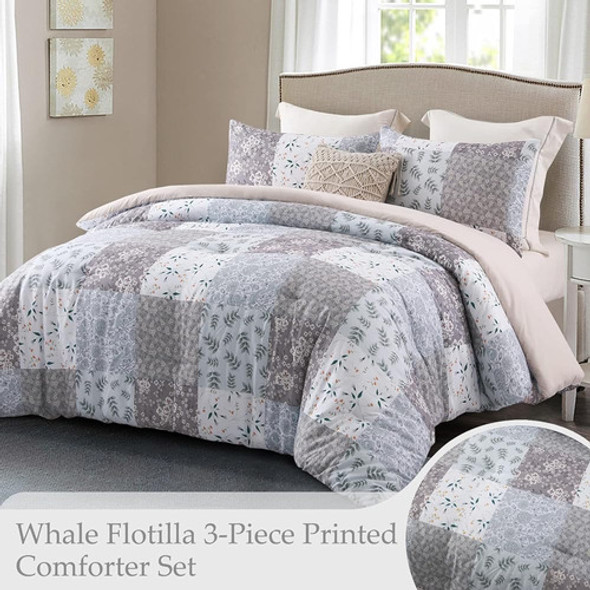 ~? Flotilla De Ballenas Juego De Edredón King De 3 Piezas, J 1