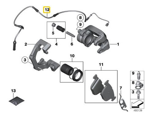 Sensor De Freno Trasero Para Bmw Serie 5 E60 Lci 540i N62n 1