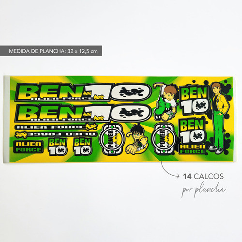 Plancha Kit De Calcomanías Para Bicicletas Similar Ben 10 1