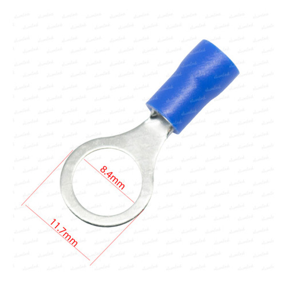 30 Terminales Preaislado Ojal Azul B6 8.4mm 1.3-2.6mm2 B06 1