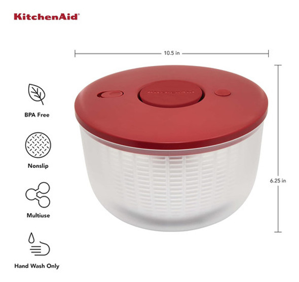 Tornillo De Ensalada Kitchenaid Rojo Imperio, Tazón Grande 7 1 Tornillo De Ensalada Kitchenaid Rojo Imperio, Tazón Grande 7 1