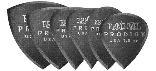 Ernie Ball Prodigy Guitar Picks, Multipack, Negro 1.5mm, 6-p 0