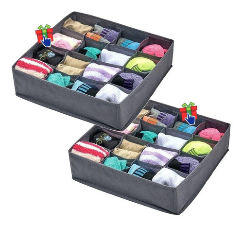 Set X 2 Organizador Ropa Interior 16 Espacios Cajón 36x28cm 1