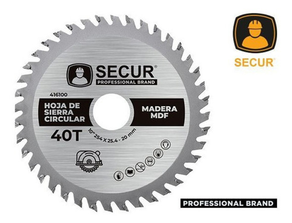 Hoja De Sierra Circular Secur 10  40 Dientes- Ynter Industri 0