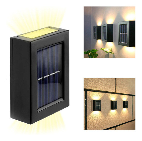 Foco X10 Aplique Solar Doble Luz Pared Exteriores Led Camino 1