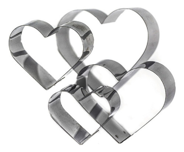 Set Cortantes Corazón Acero Inoxidable X4 Medidas Doña Clara 1 Set Cortantes Corazón Acero Inoxidable X4 Medidas Doña Clara 1