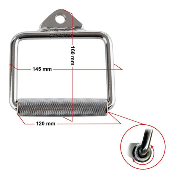 Estribo Polea Macizo Metálico Agarre Maquina Gimnasio Geneti 1 Estribo Polea Macizo Metálico Agarre Maquina Gimnasio Geneti 1