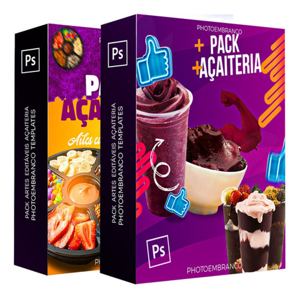Pack Açaí Açaiteria, 245 Artes Editáveis Photoshop Psd 1