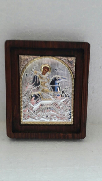 B. Antigo - Ícone Grego Prata De Lei São Jorge Igsj4 1