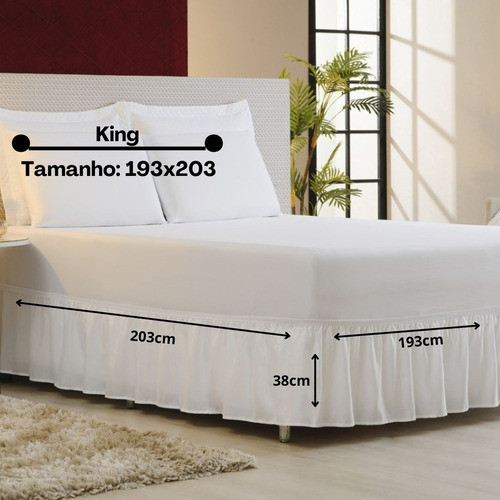 Kit 4 Saia Box King Size Modelo Padrão Barato 2,03x 1,93x 38 1