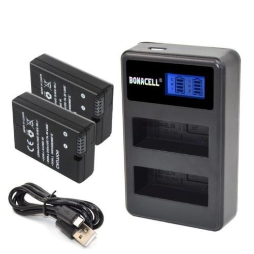 Pack 2 En-el14 En-el14a Baterías + Cargador Doble Para D3300 0