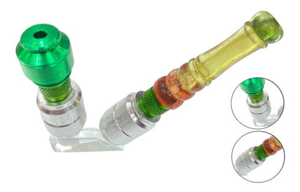 Pipe Acrílico Base Em L Metal Verde Com Fornilho 0 Pipe Acrílico Base Em L Metal Verde Com Fornilho 0