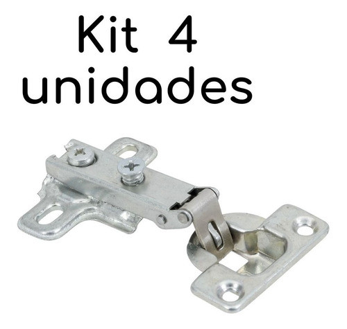 Kit 4 Dobradiça Armário Cozinha Guarda Roupa 26mm-reta/baixa 1