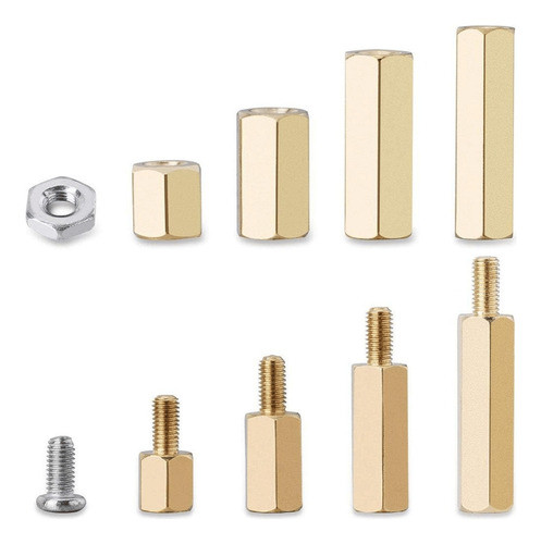 Separador Hexagonal M3 Metalico Pcb Tornillo Tuerca 120 Pcs 1