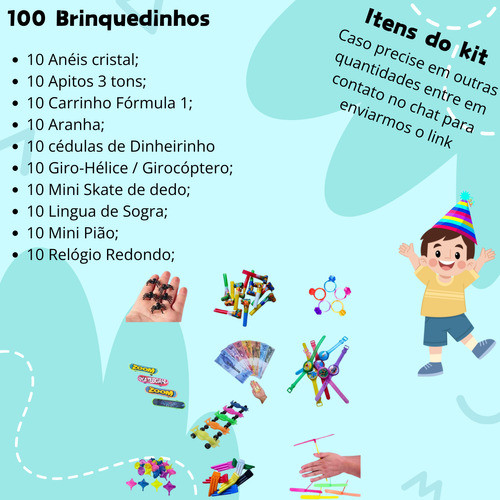 100 Brinquedinhos Saquinho Lembrancinhas Festa Aniversário 1