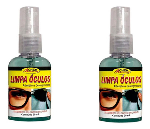 2 Limpa Óculos Não Arranha Antistático/desengorgurante 30ml 0