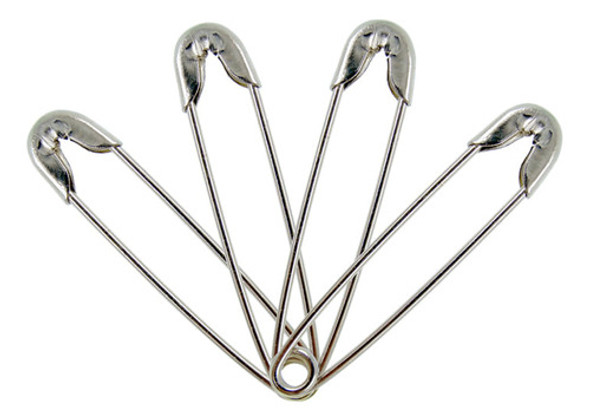 100 Alfinetes De Seguranca Cromado Bacchi - Com Volta 0