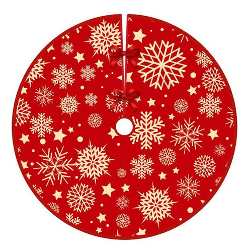 Saia Para Árvore De Natal 90cm Flocos Neve Tapete Decoração 0