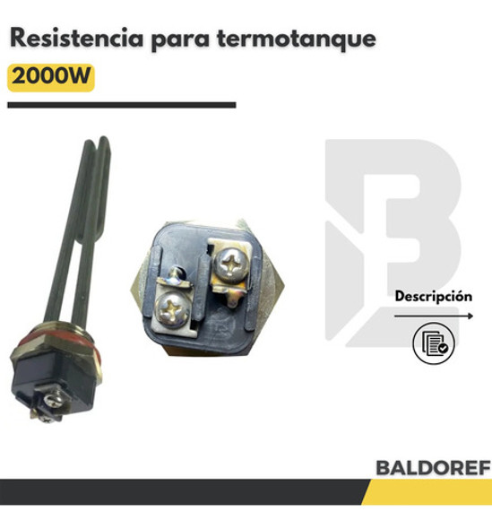 Resistencia De 2000w Termotanque Electrico Rheem Saiar Full 1