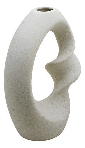 Florero Ovalado Ondulado 22cm Color Arena Lh-3720 0