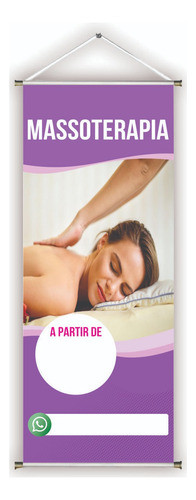 Faixa/banner Pronto Massoterapia Fa-97 30x70cm (arte Pronta) 0
