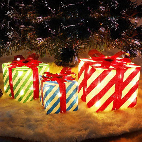 Caja Regalo Navidad Iluminada Set X 3 Unidades Atdawn 1