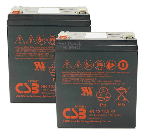 2bateria 12v 5a Csb Hr 1221w F2  21w Sms Nhs Apc 100%novas 0