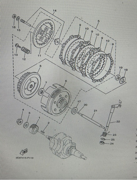 Perno Placa Presion Embrague Orig Yam. Ybr/xtz125 Pieza N°14 1 Perno Placa Presion Embrague Orig Yam. Ybr/xtz125 Pieza N°14 1