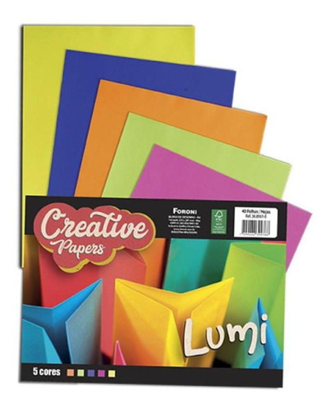 Bloco Para Educacao Artistica Creative Papers Lumi 75g. 40f. 0