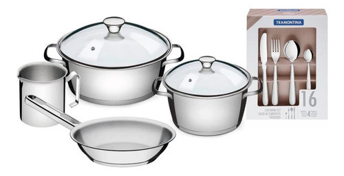 Juego Bateria Tramontina Ollas Induccion 22 Piezas Allegra 0
