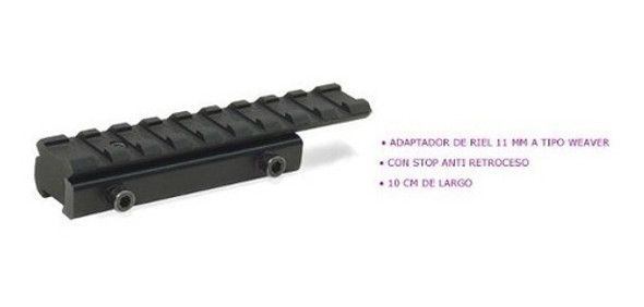 Riel Conversor 11mm A Weaver Utg Con Stop (en Belgrano) 1