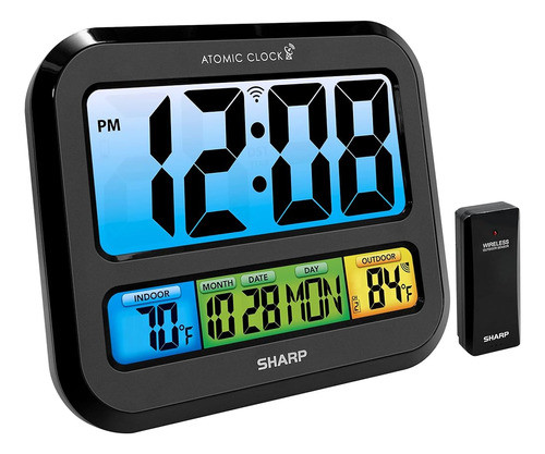 Reloj Atómico Sharp Con Pantalla A Color Brillante, Precisió 0